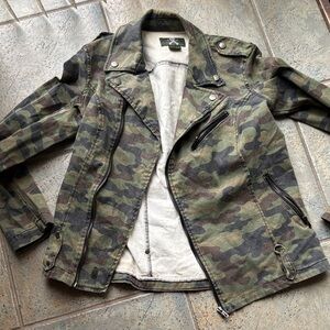 Tripp NYC Camouflage Biker Jacket. Size m